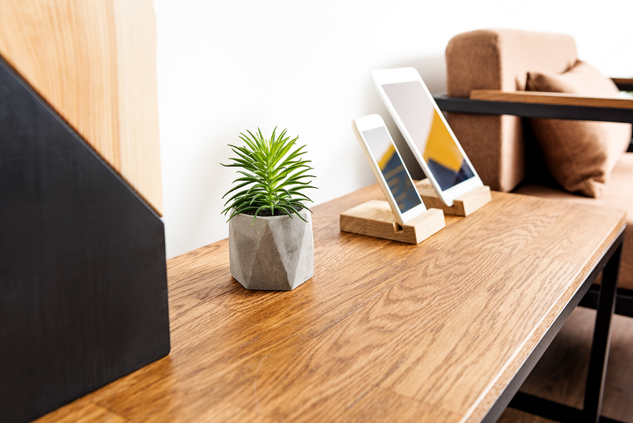 Desk-with-cellphone-and-modern-computer-on-it